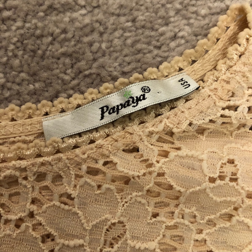 Papaya Cream Lace Cocktail Dress